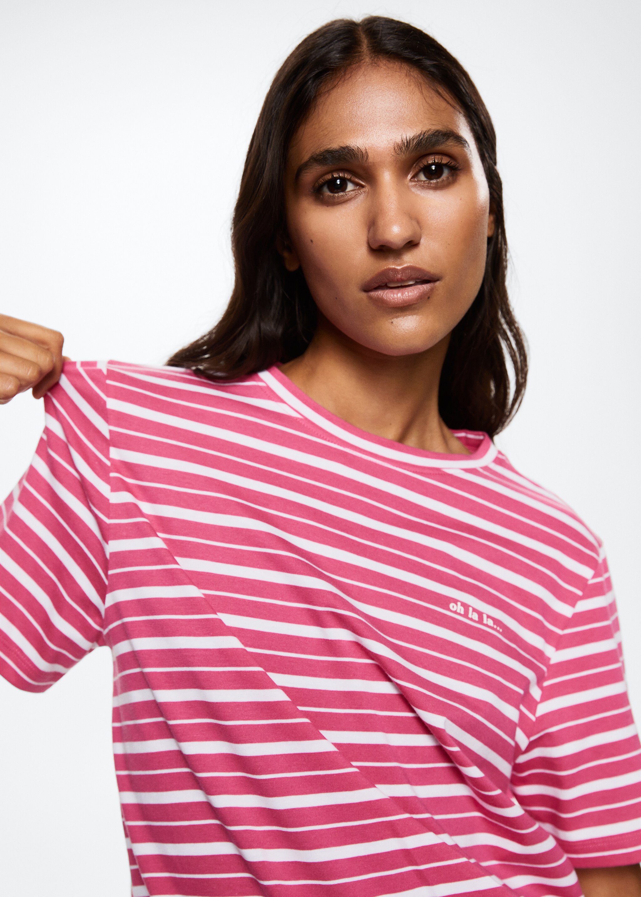 Message striped T-shirt - Details of the article 1