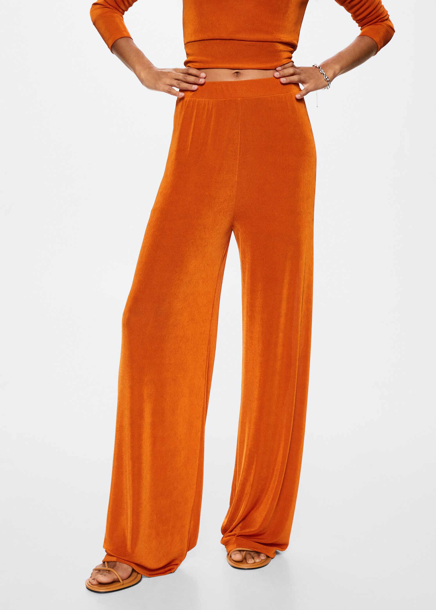 Wide leg fluid trousers - Medium plane