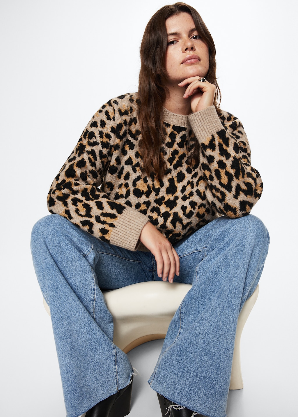 Mango leopard print sweater deals