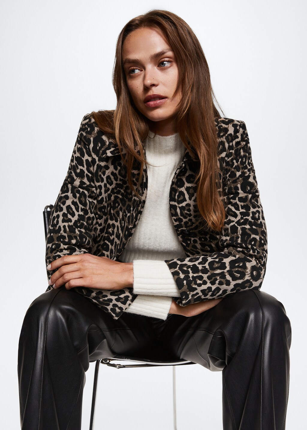 Mango animal print coat best sale