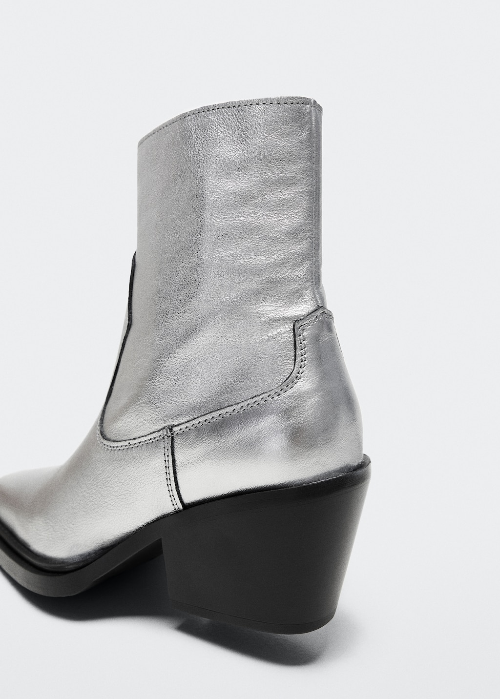 Leather cowboy ankle boots mango sale