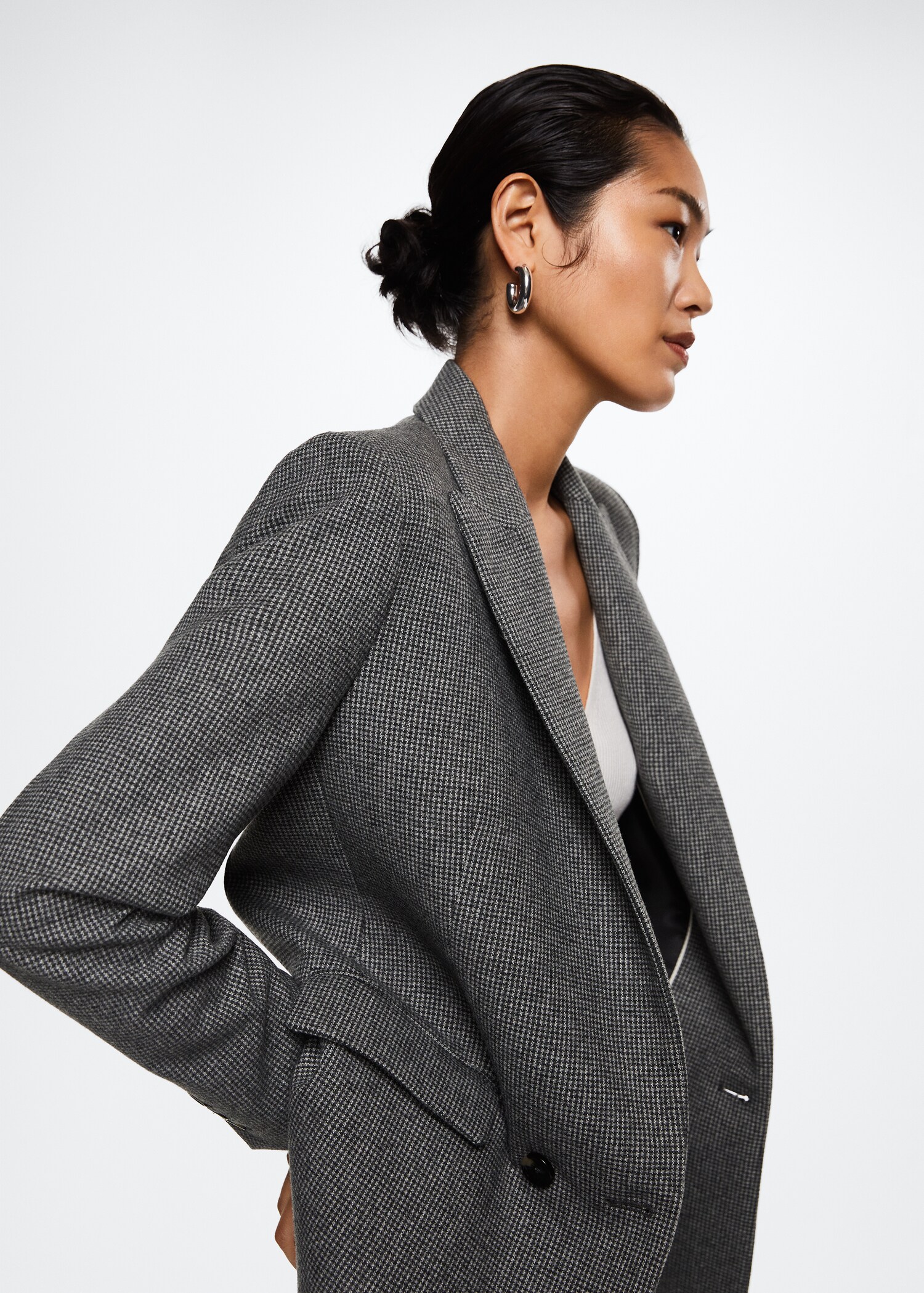 Houndstooth wool-blend blazer - Details of the article 1