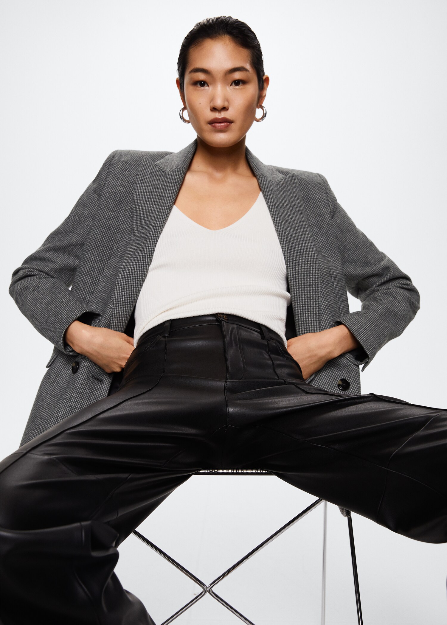 Houndstooth wool-blend blazer - Details of the article 2