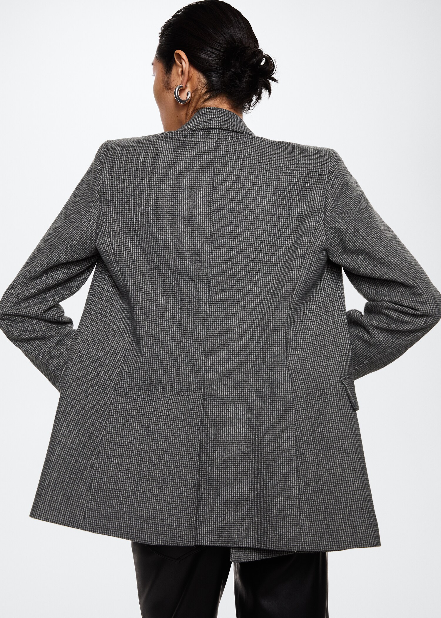 Houndstooth wool-blend blazer - Reverse of the article
