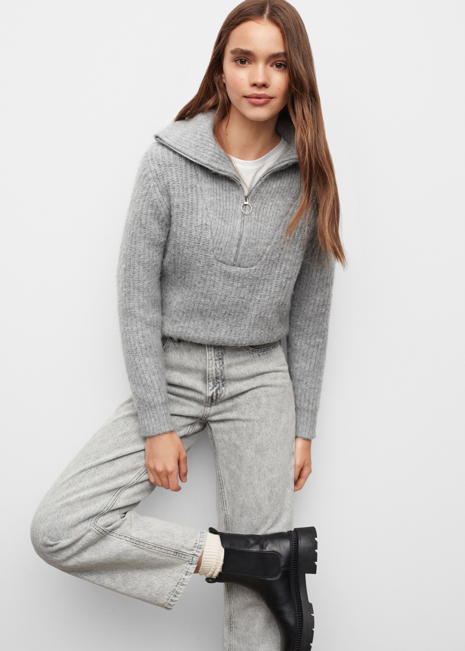 Zip knit sweater - Medium plane