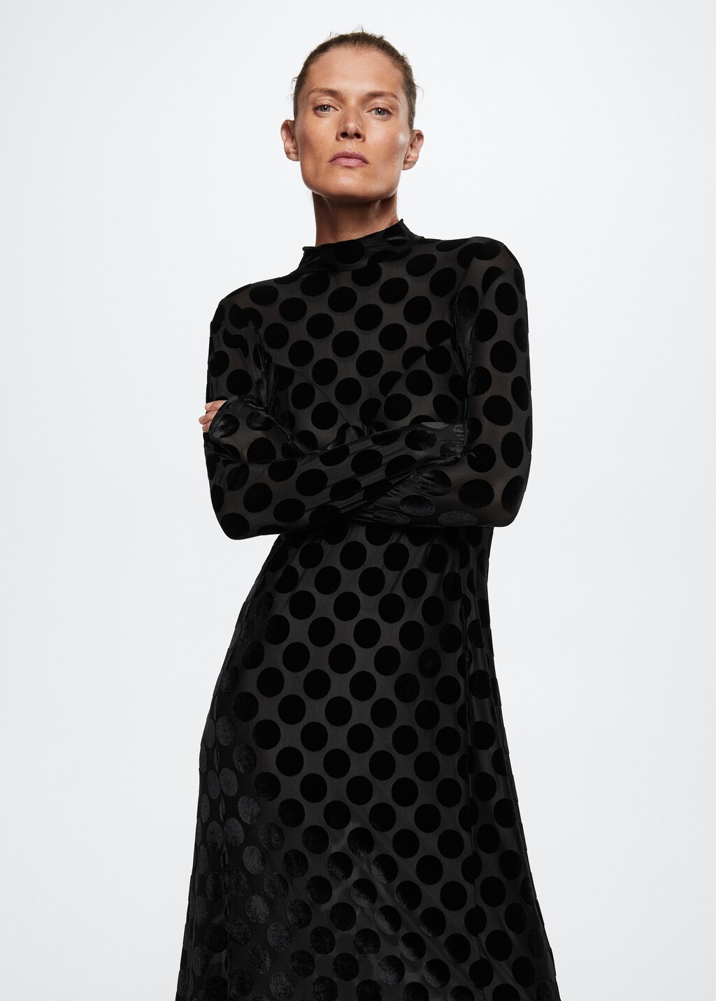 Robe pois col montant Femme MANGO Nouvelle Caledonie