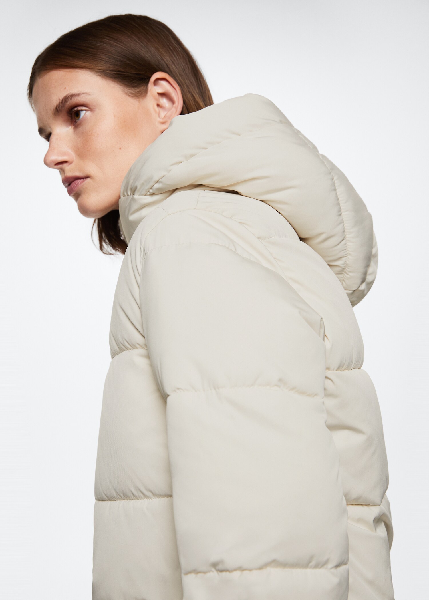 Hood quilted coat - Details of the article 1