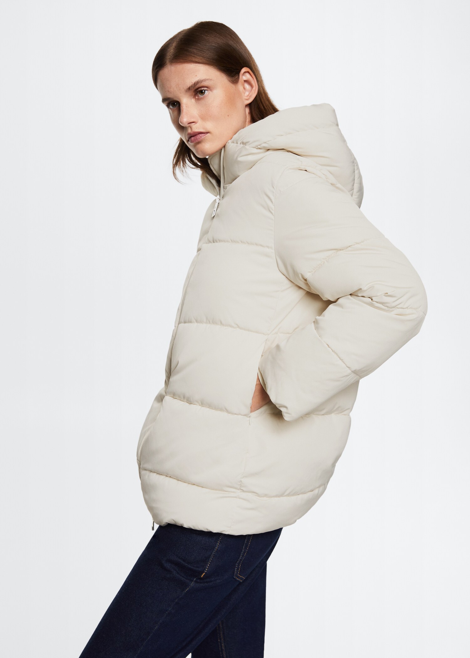 Hood quilted coat - Details of the article 2