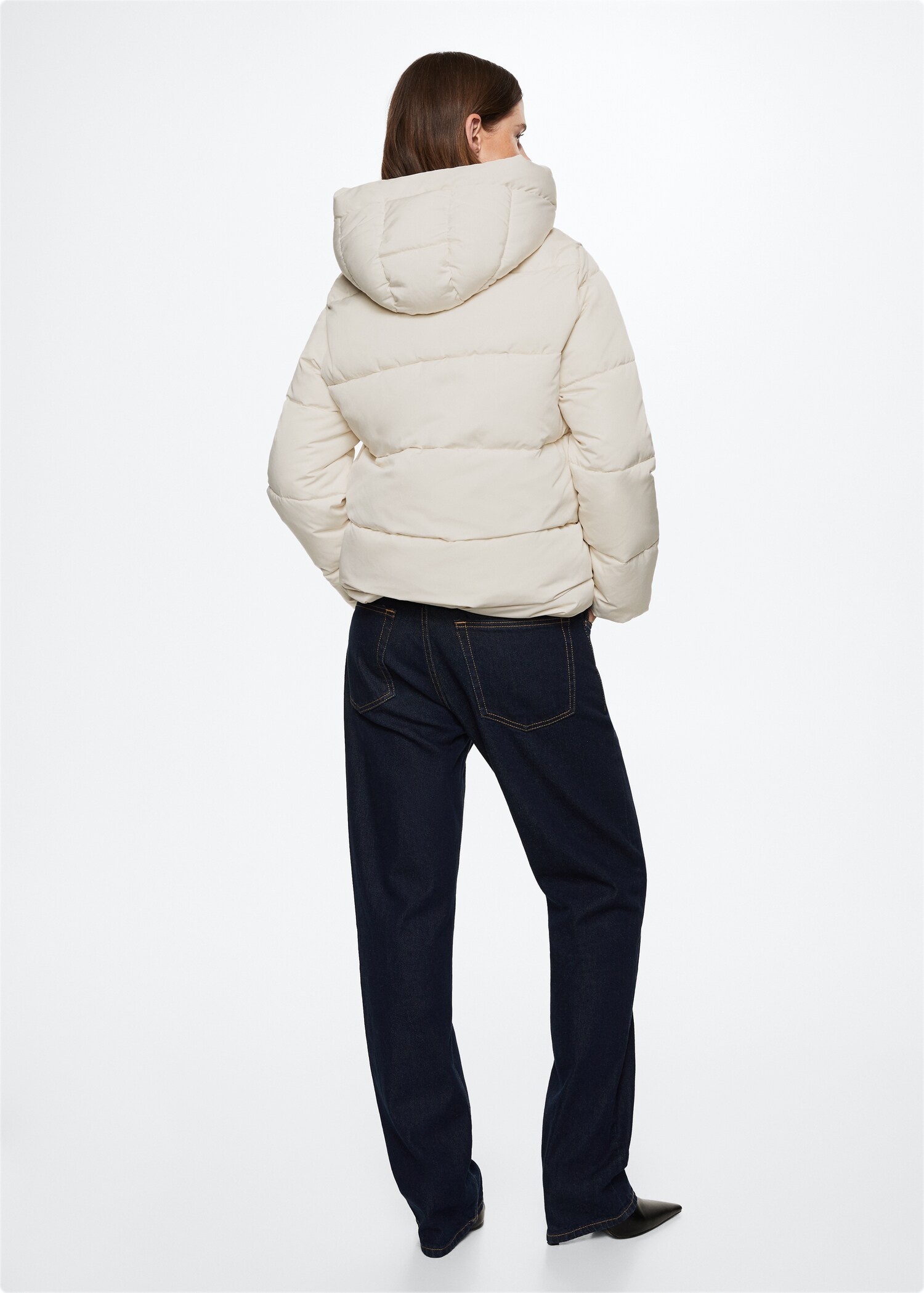 Hood quilted coat - Reverse of the article