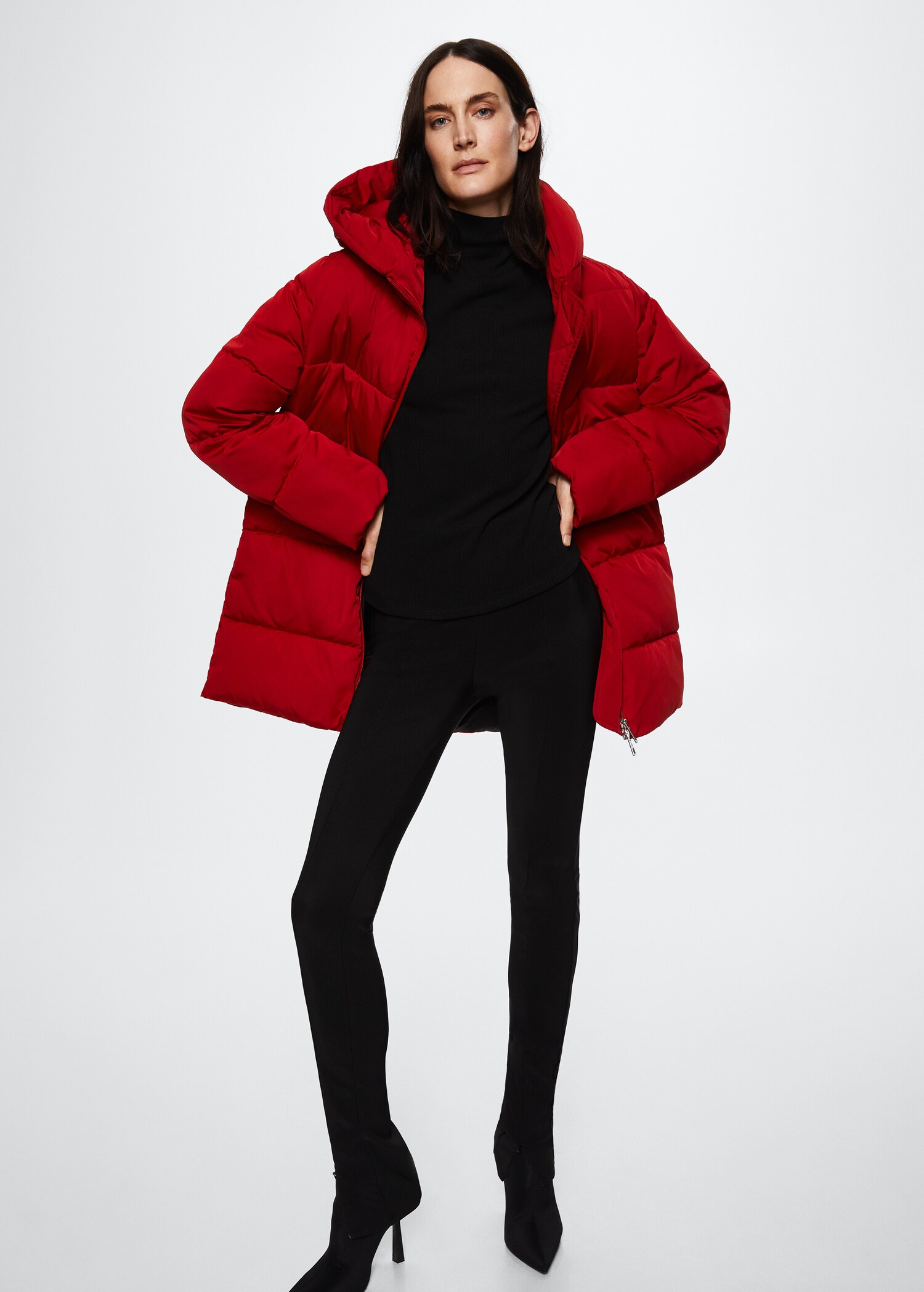 Hood quilted coat - Details of the article 1