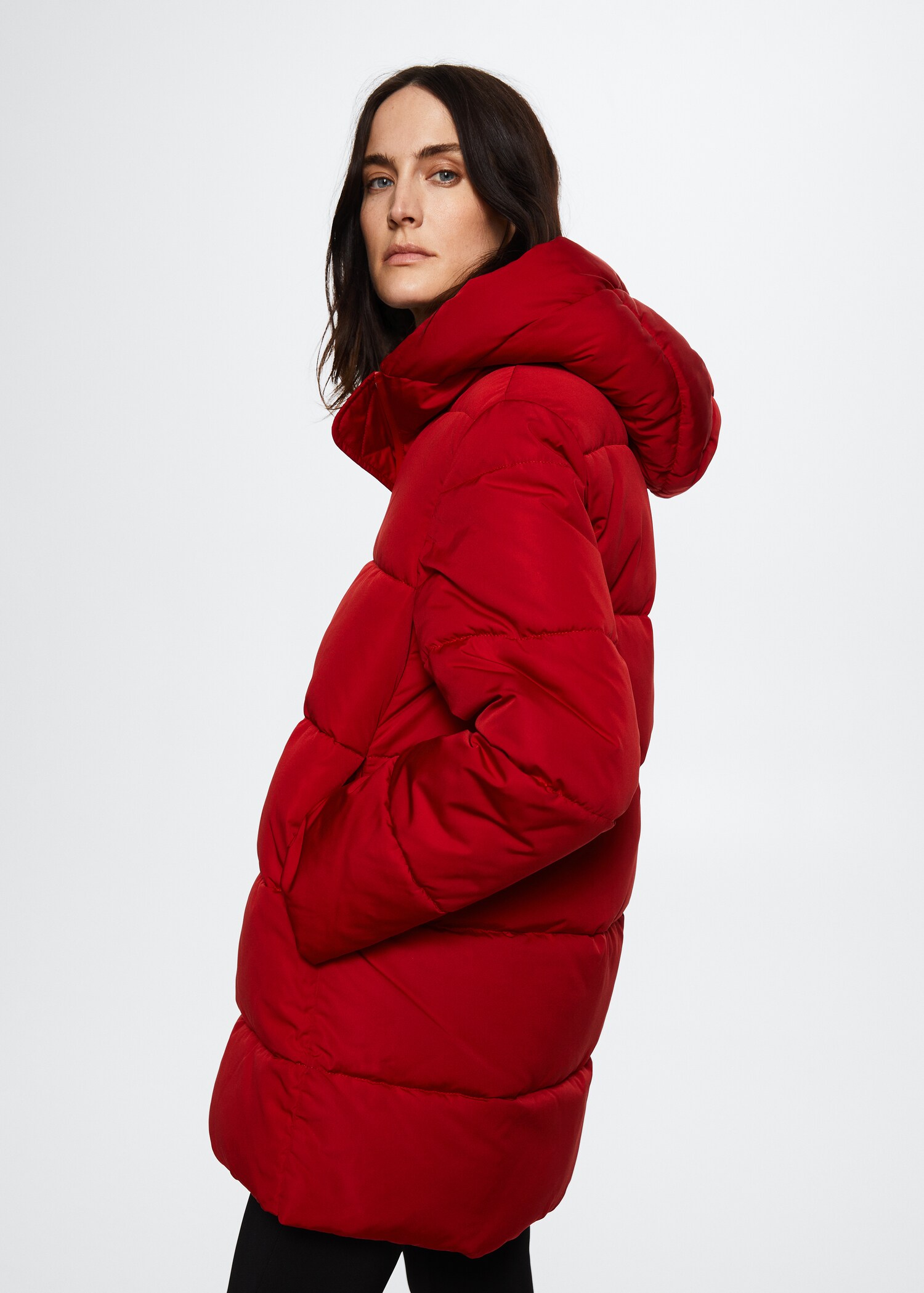 Hood quilted coat - Details of the article 2