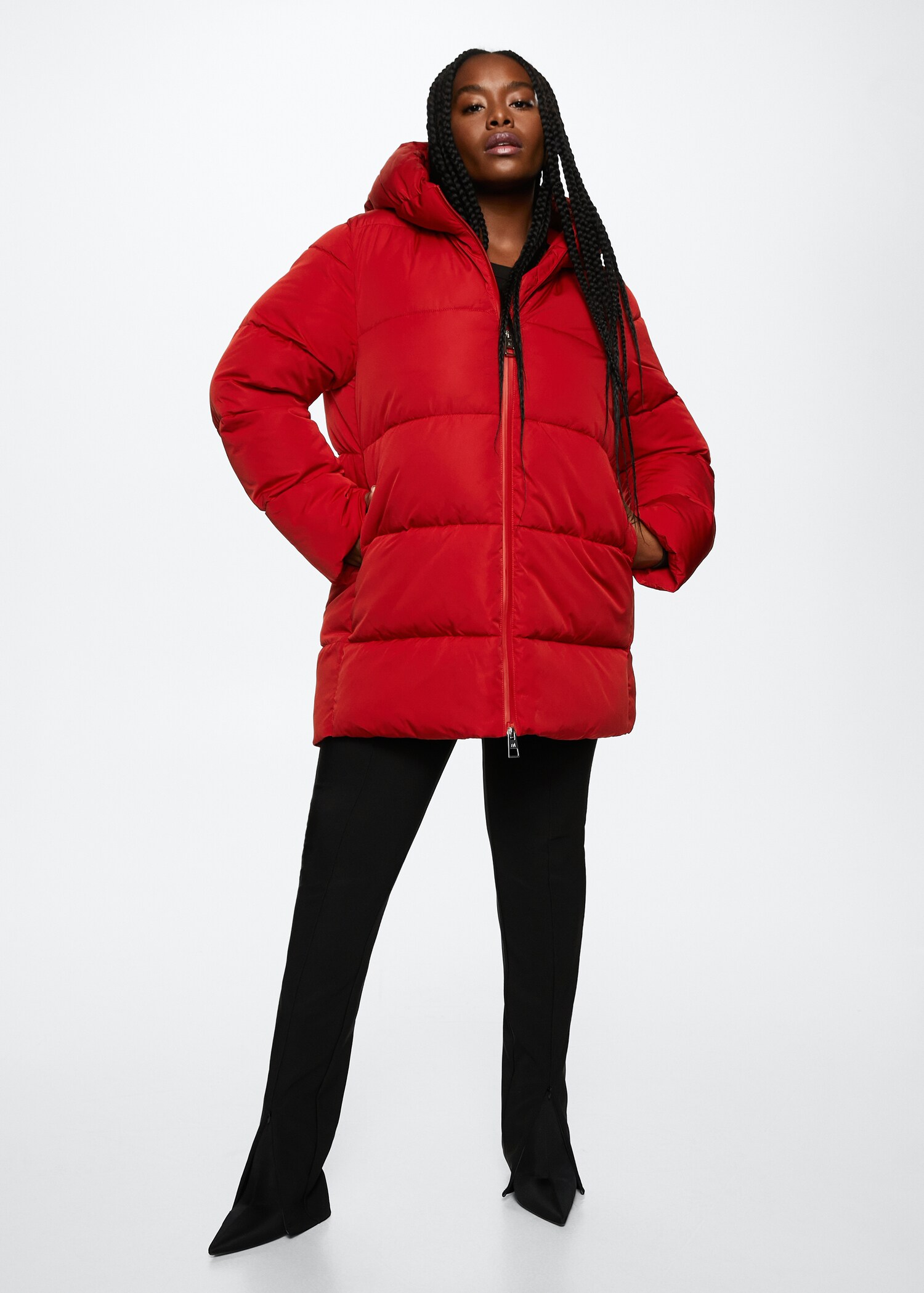 Hood quilted coat - Details of the article 3