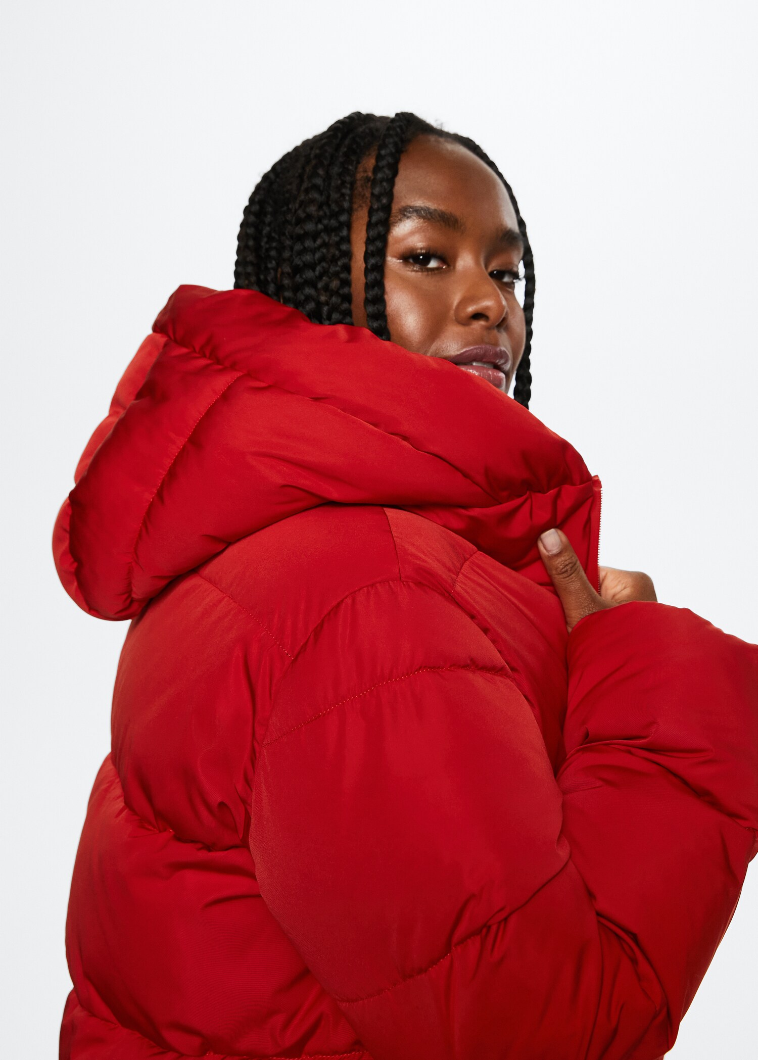 Hood quilted coat - Details of the article 4