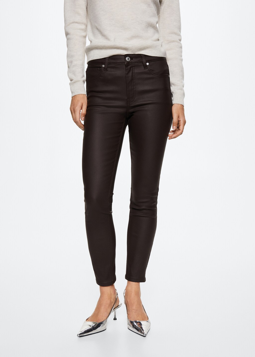 Skinny coated jeans - Women | MANGO Niger