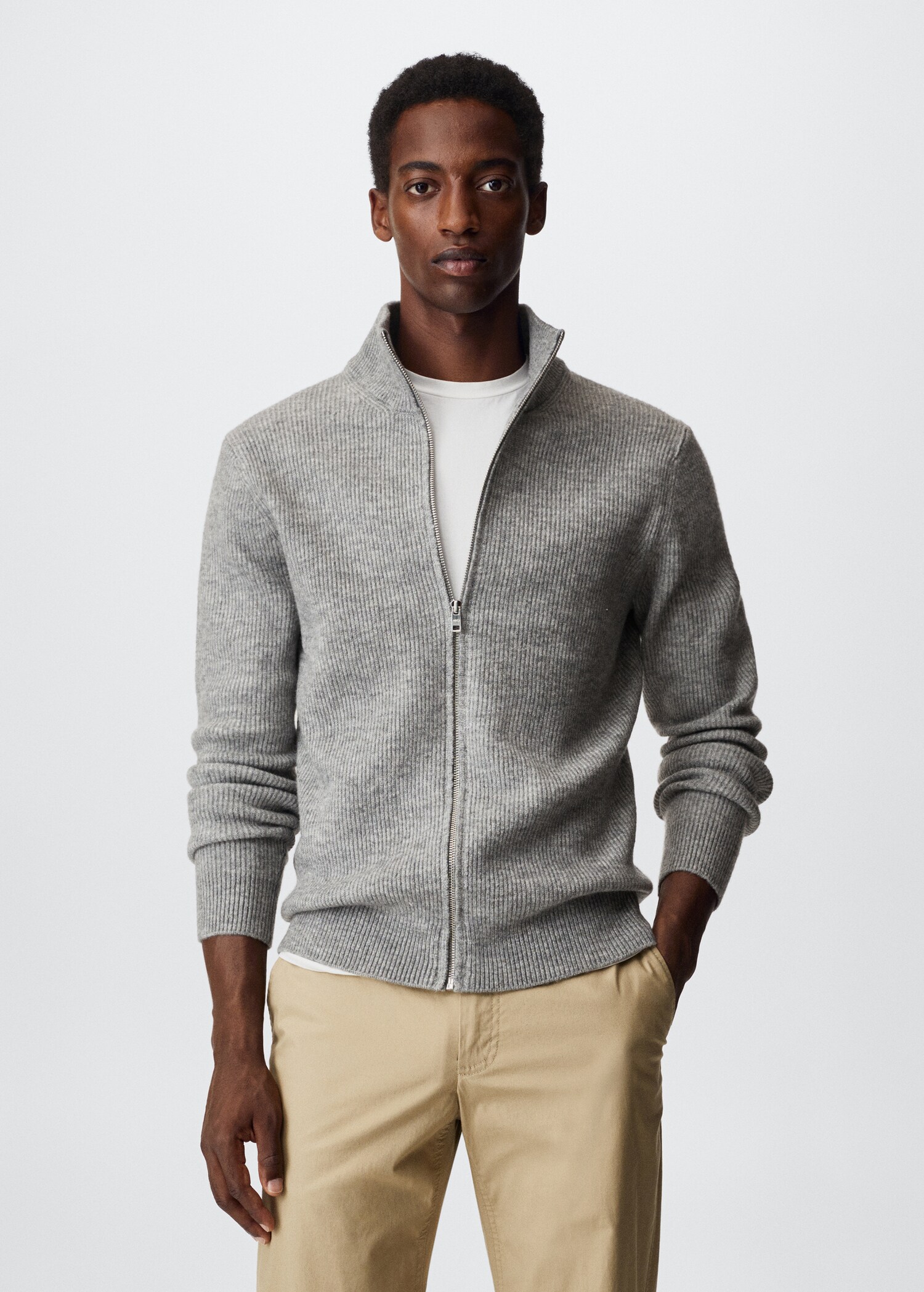 Zipper structured cardigan - Medium plane
