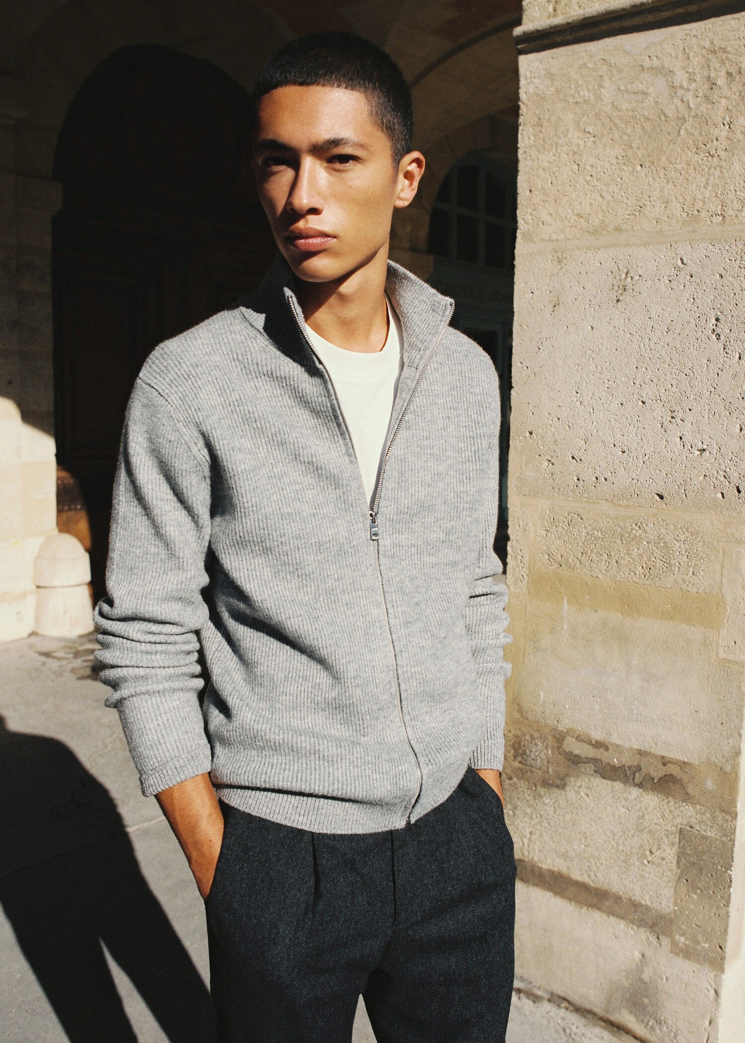 Zipper structured cardigan - Details of the article 5