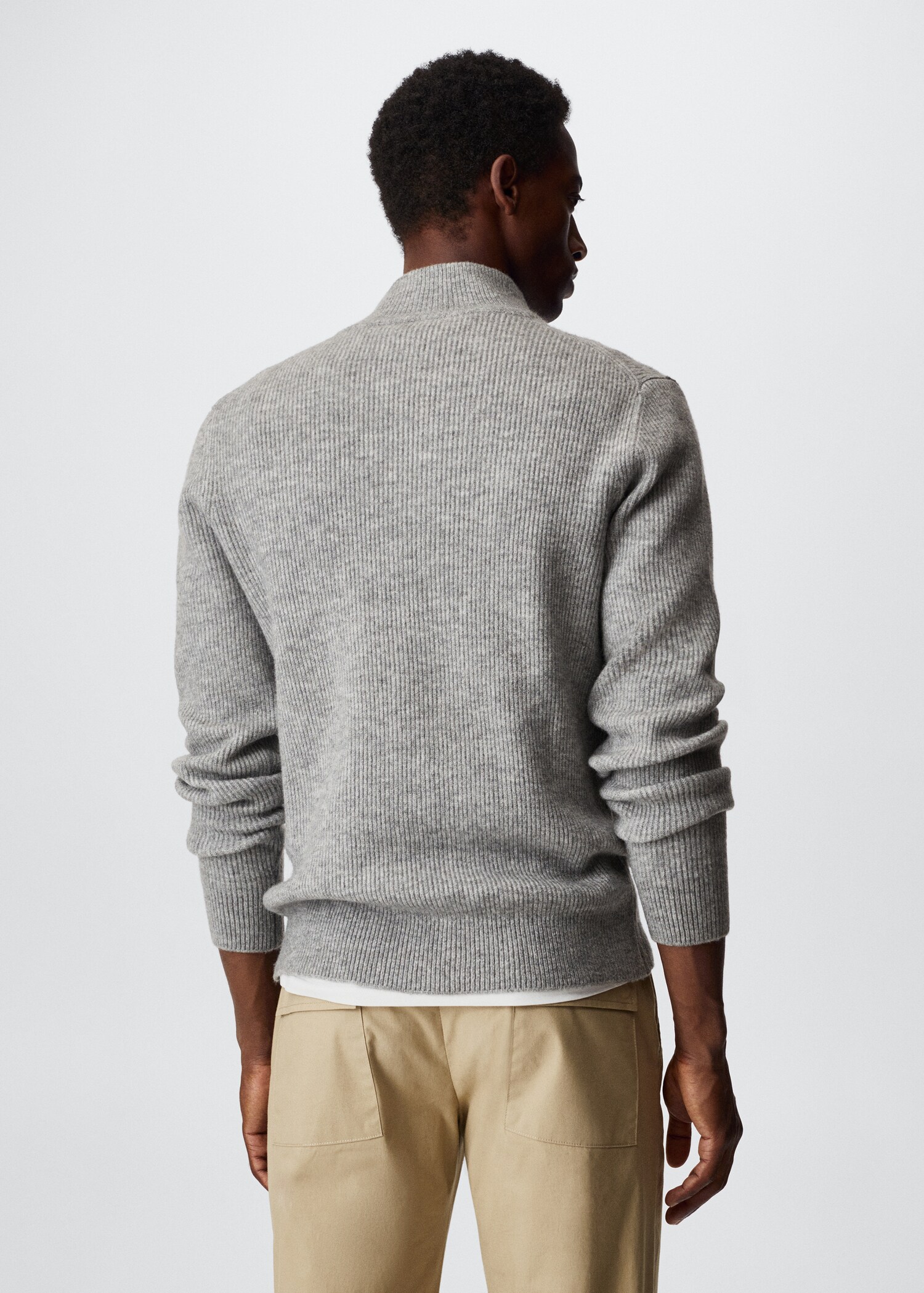Zipper structured cardigan - Reverse of the article