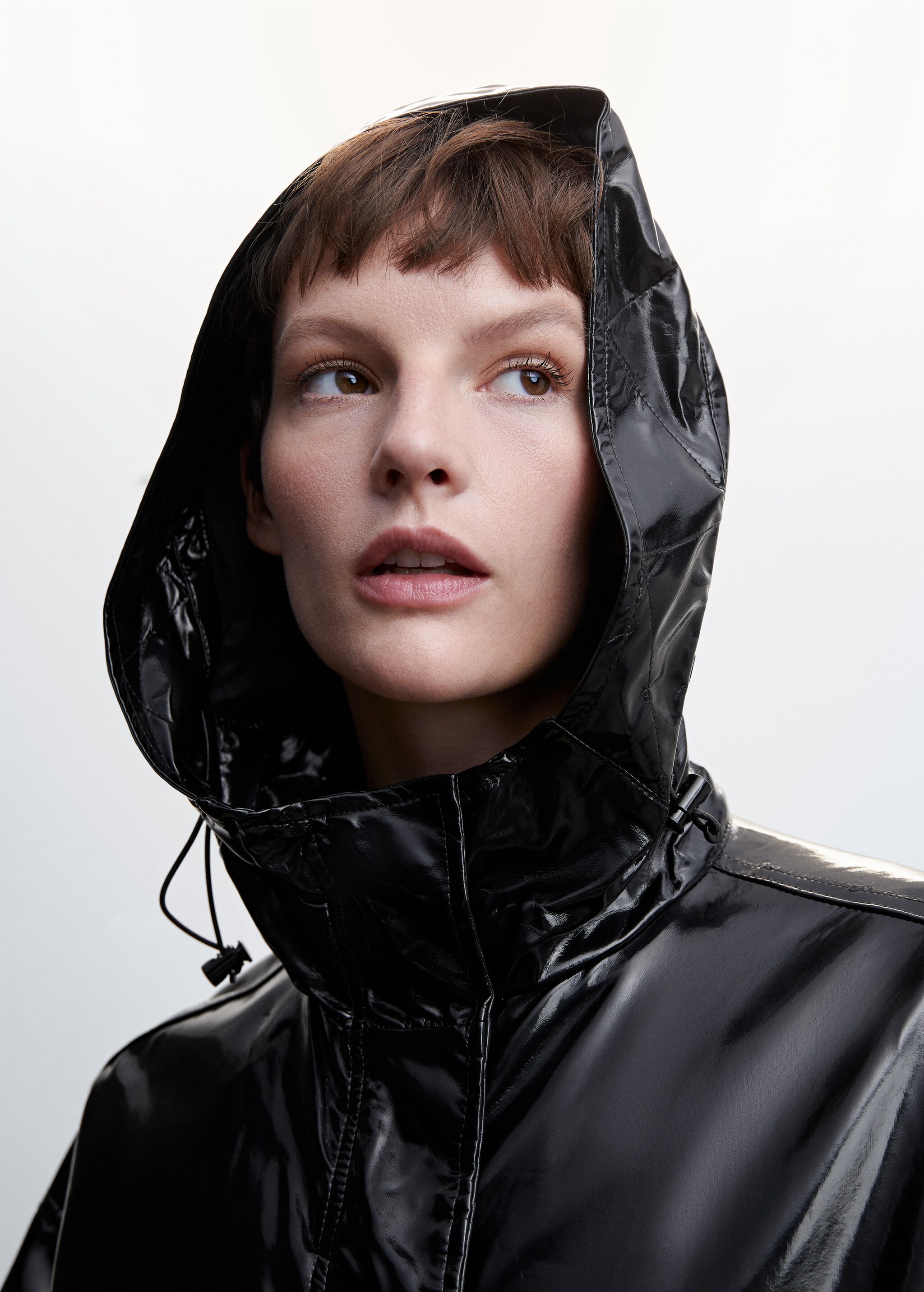 Patent leather hooded parka - Details of the article 1