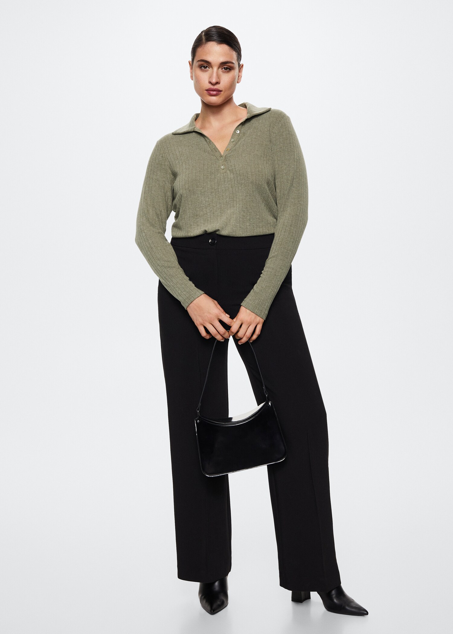 Ribbed polo-style sweater - Details of the article 3
