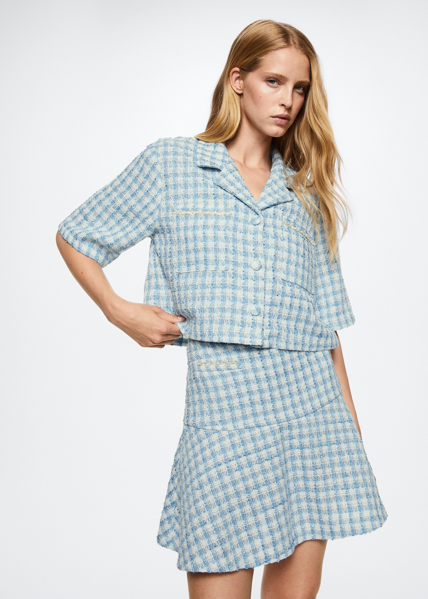 Chemise tweed carreaux - Plan moyen