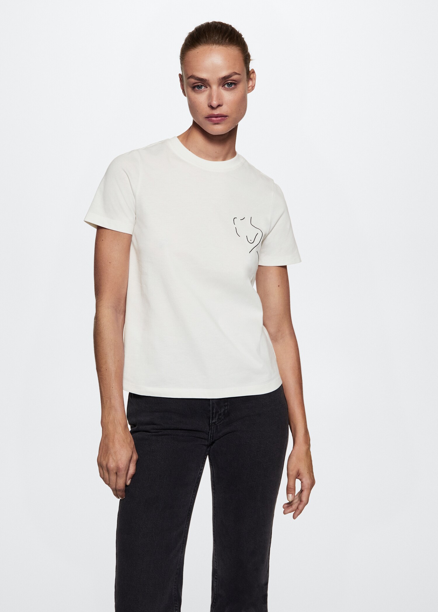 Solidarity t-shirt with embroidery - Medium plane