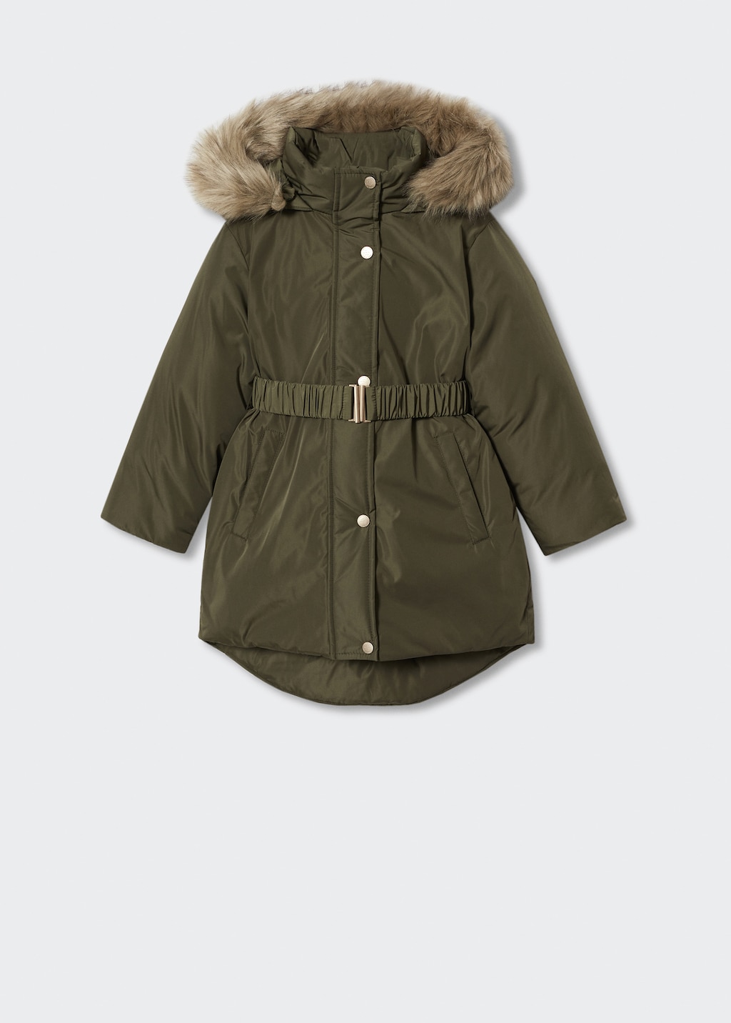 Faux fur hood coat Kids MANGO Macedonia