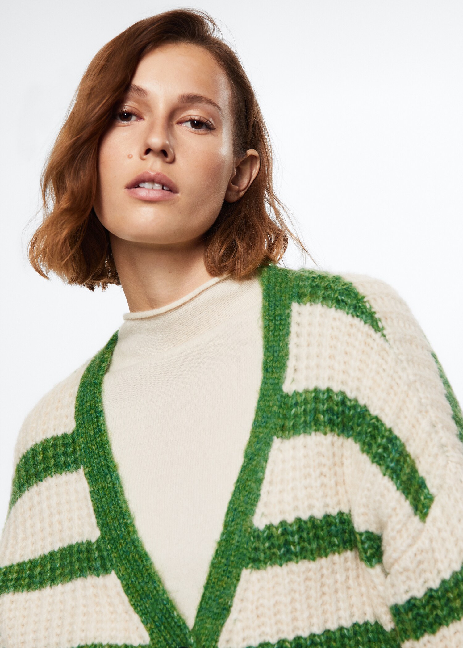 Striped cardigan with buttons - Details of the article 1