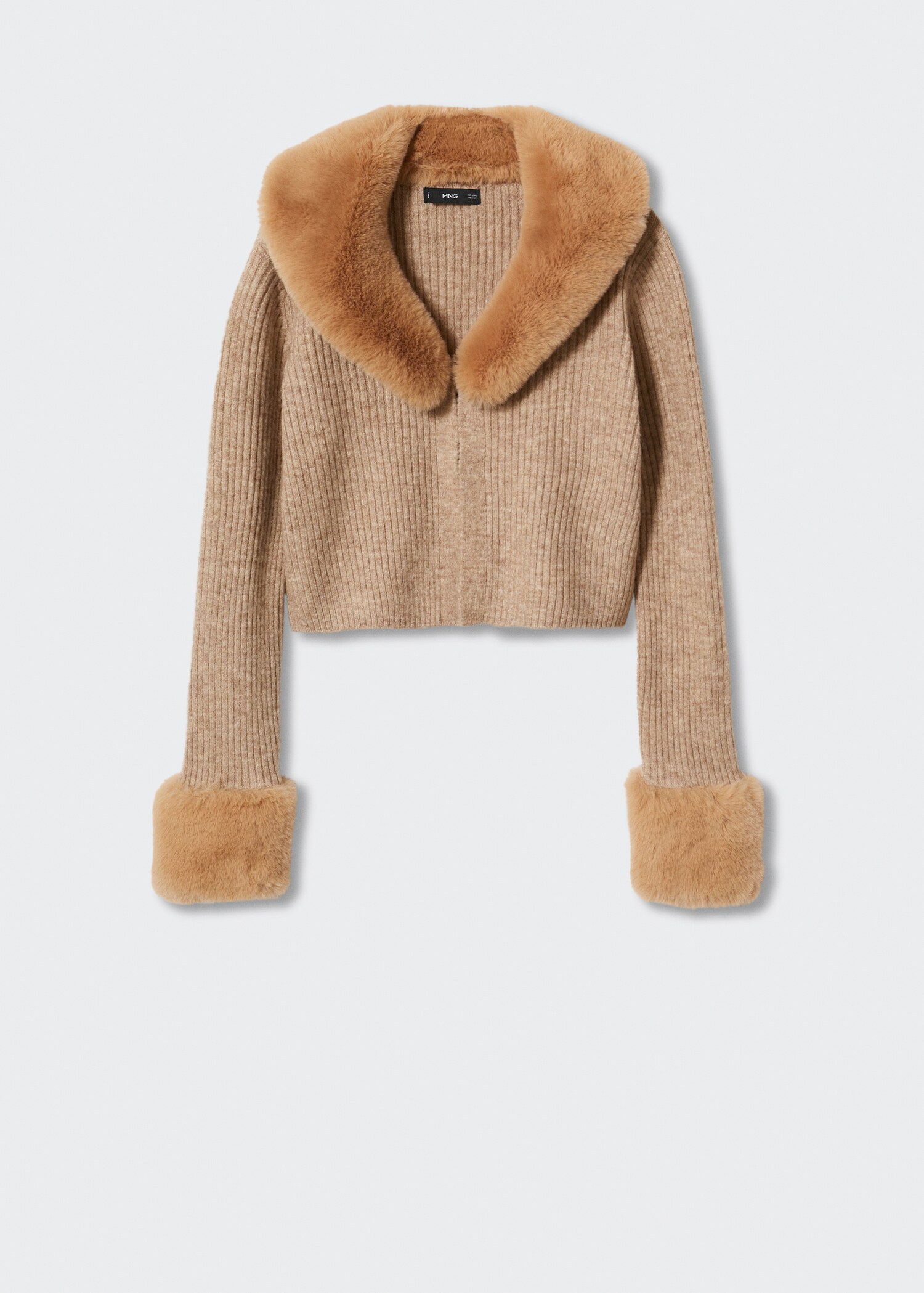 Cardigan faux-fur neck - Article without model