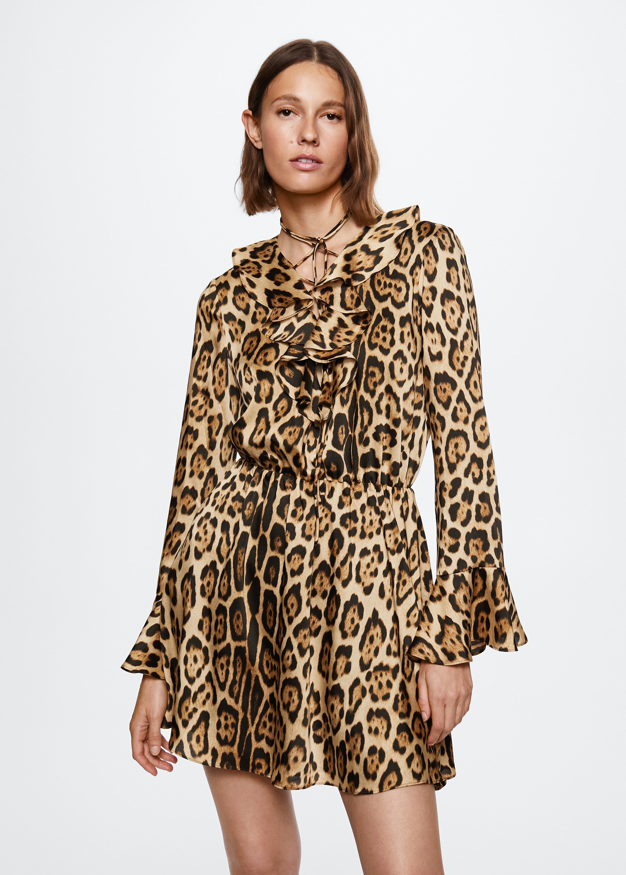 Flowy animal print dress - Women | MANGO Georgia