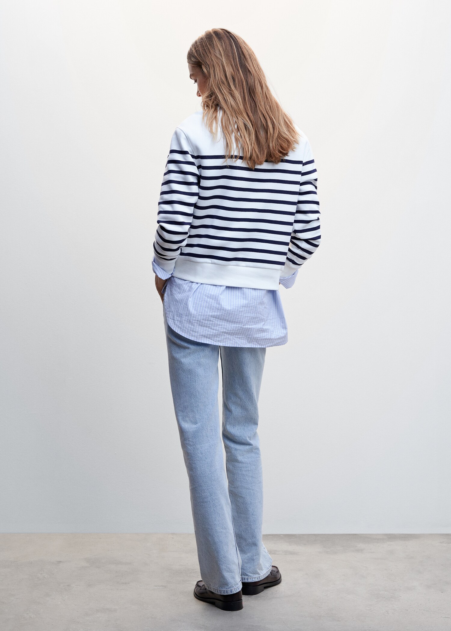Sweat-shirt coton rayures - Verso de l’article