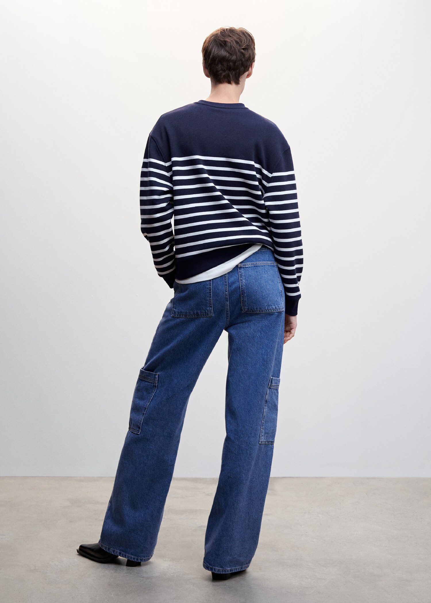 Sweat-shirt coton rayures - Verso de l’article