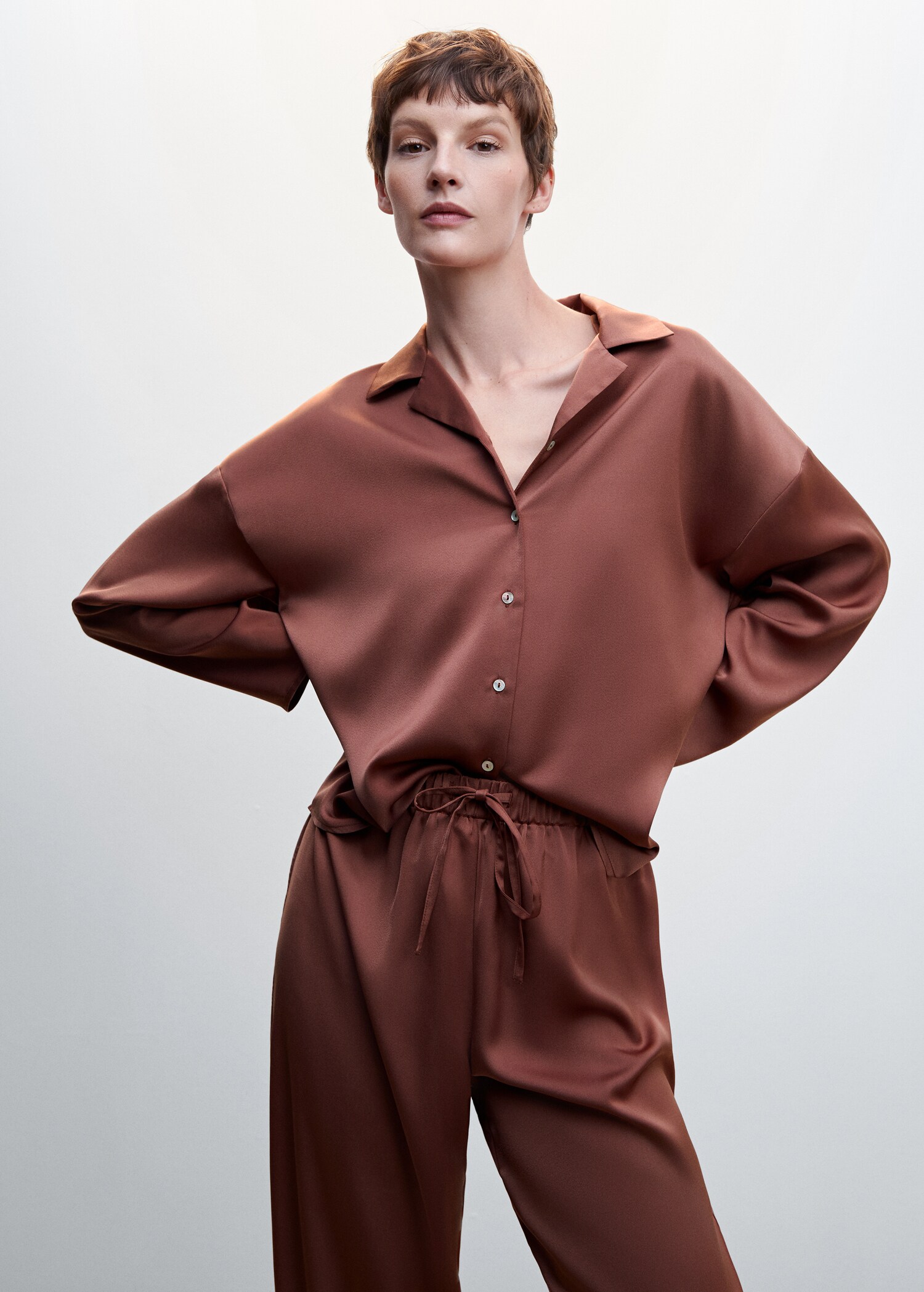 Satin pyjama shirt - Medium plane