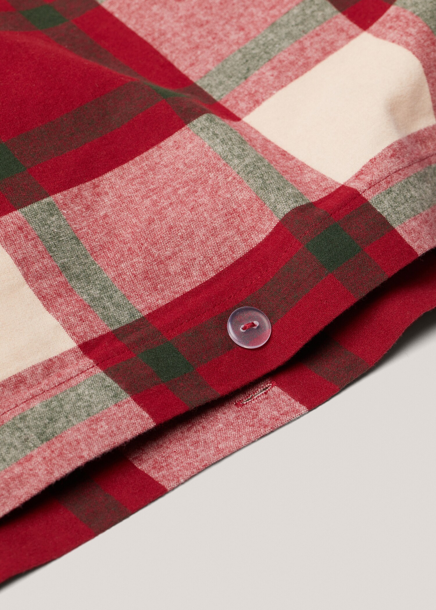 Check flannel duvet cover 150cm - Details of the article 1