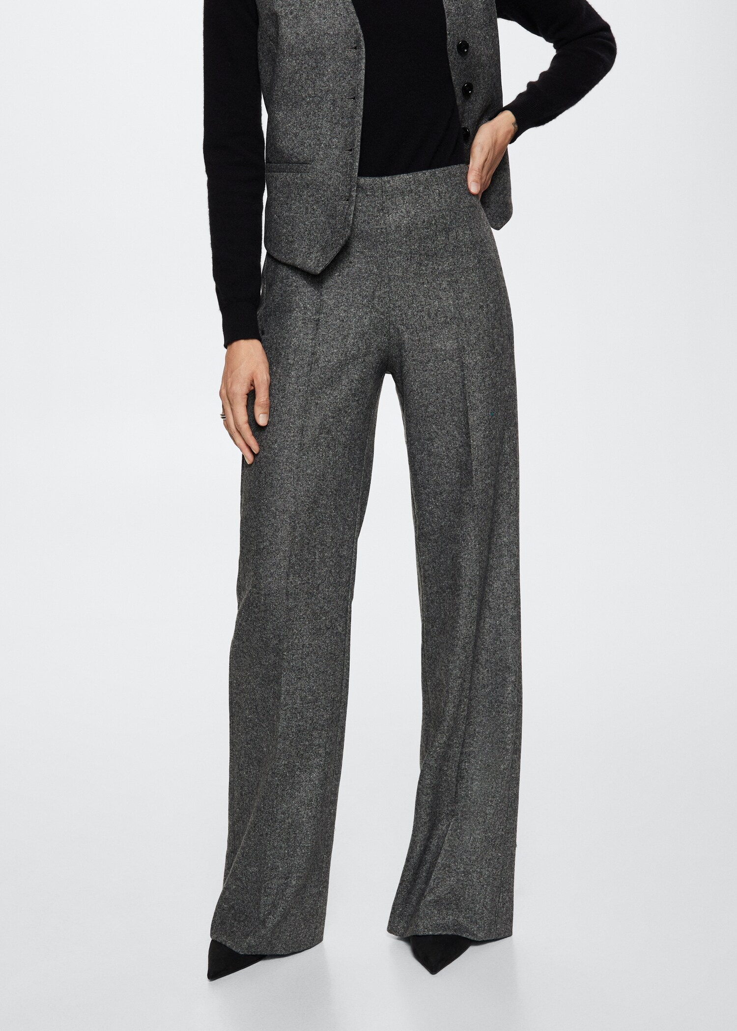 Pantalón traje lana - Plano medio