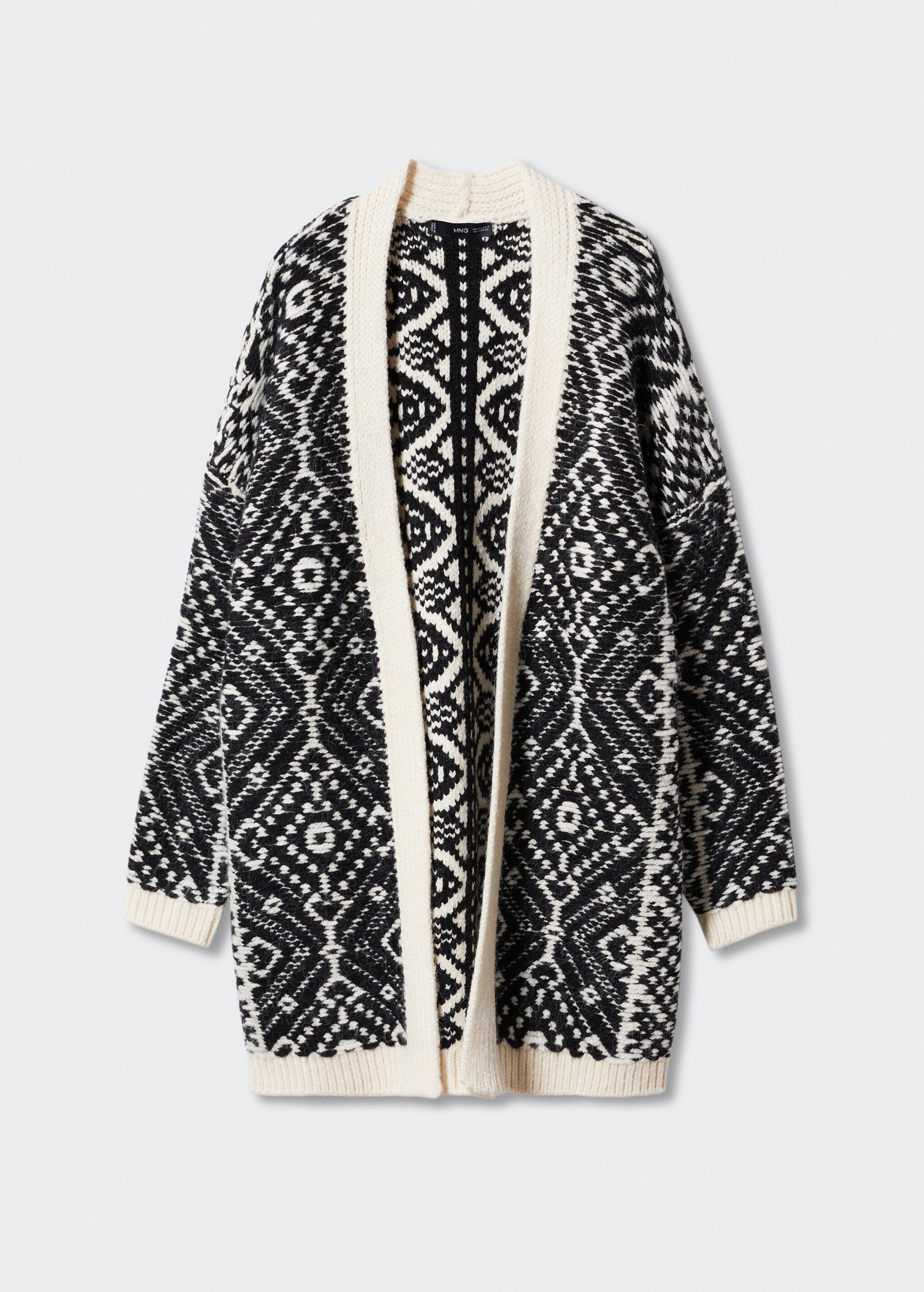 Printed cardigan with reverse stitching - Article without model