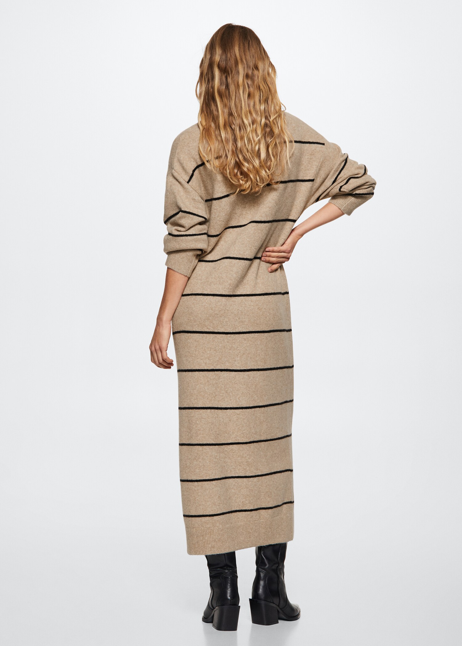 Vestido punto cuello vuelto - Reverso del artículo