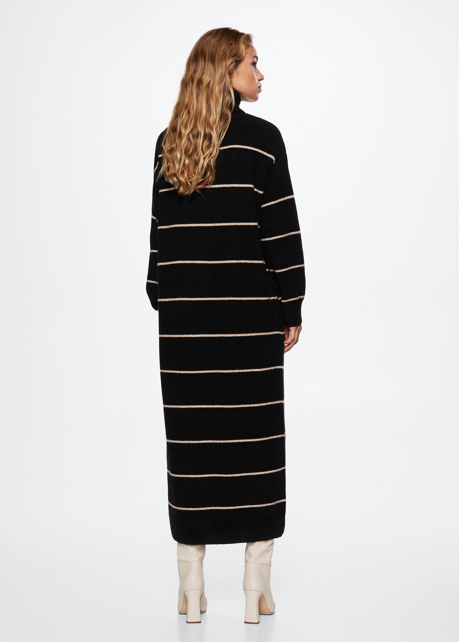 Vestido punto cuello vuelto - Reverso del artículo