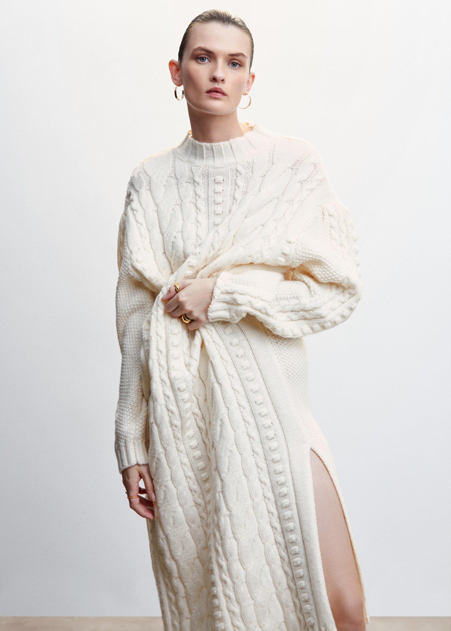 Knit long dress - Medium plane