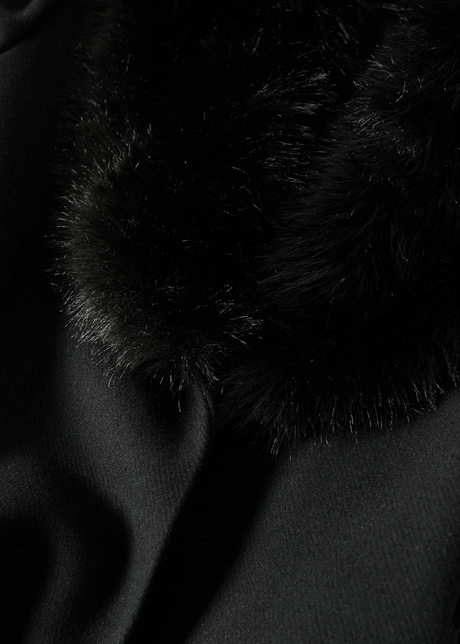 Manteau laine col fausse fourrure amovible - Détail de l'article 0
