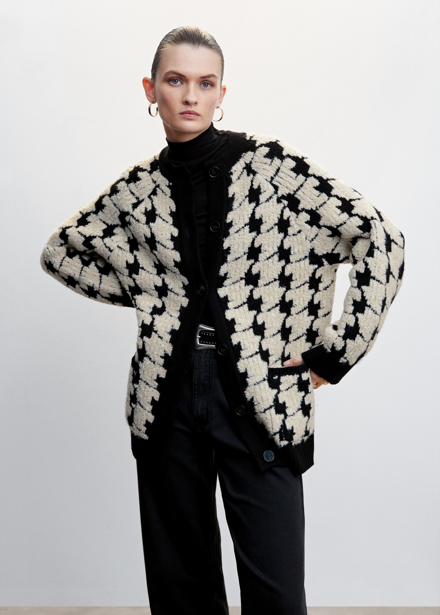 Houndstooth cardigan - Medium plane
