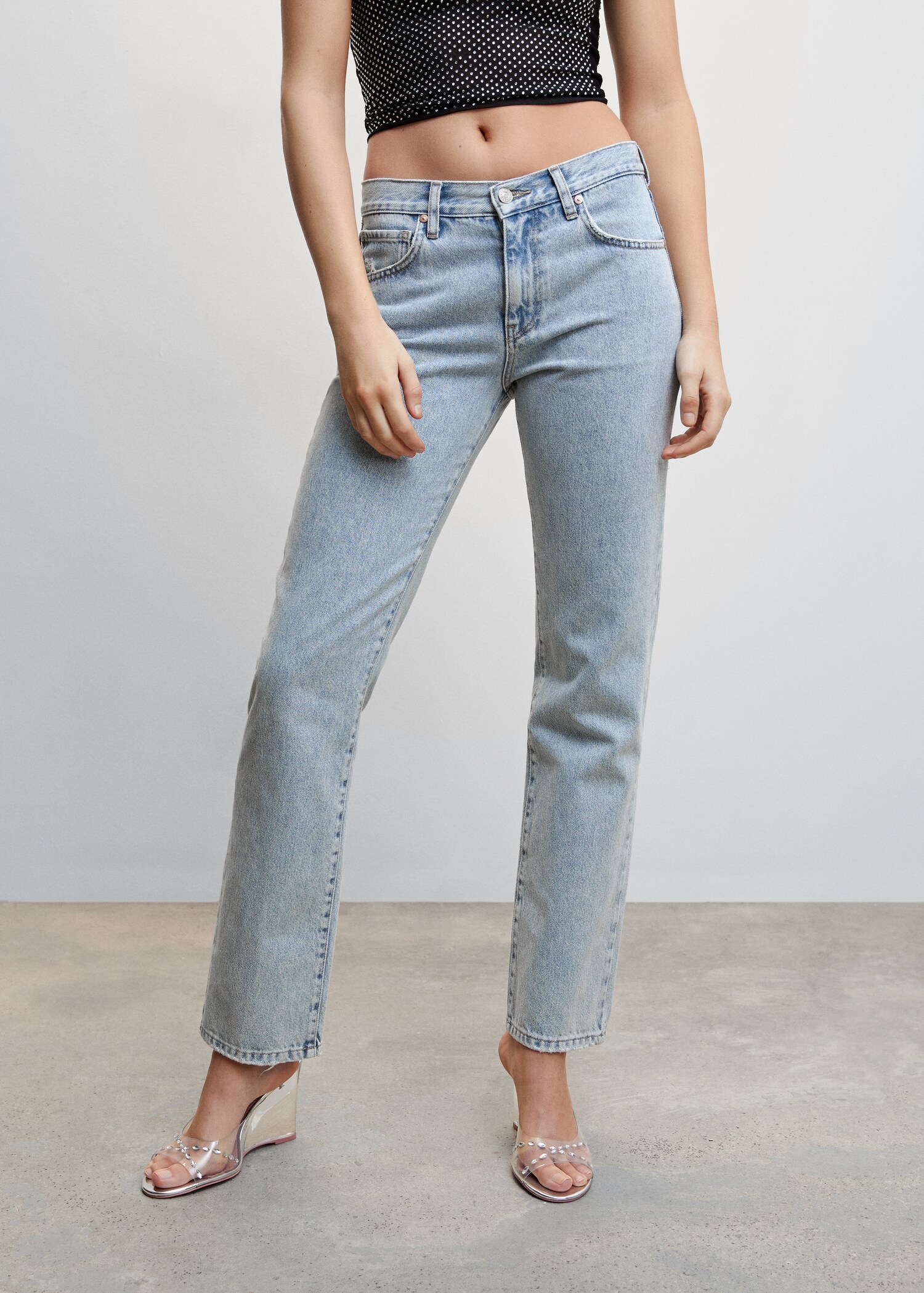 Jeans rectos tiro bajo - Plano medio