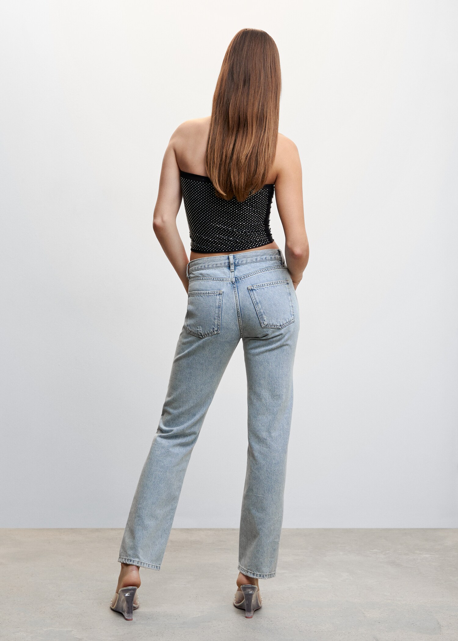 Jeans rectos tiro bajo - Reverso del artículo