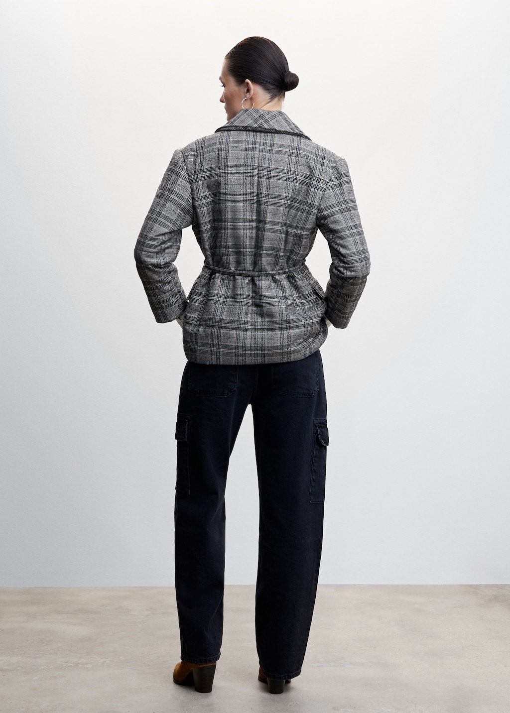 Check structured quilted jacket - Women | MANGO Japan