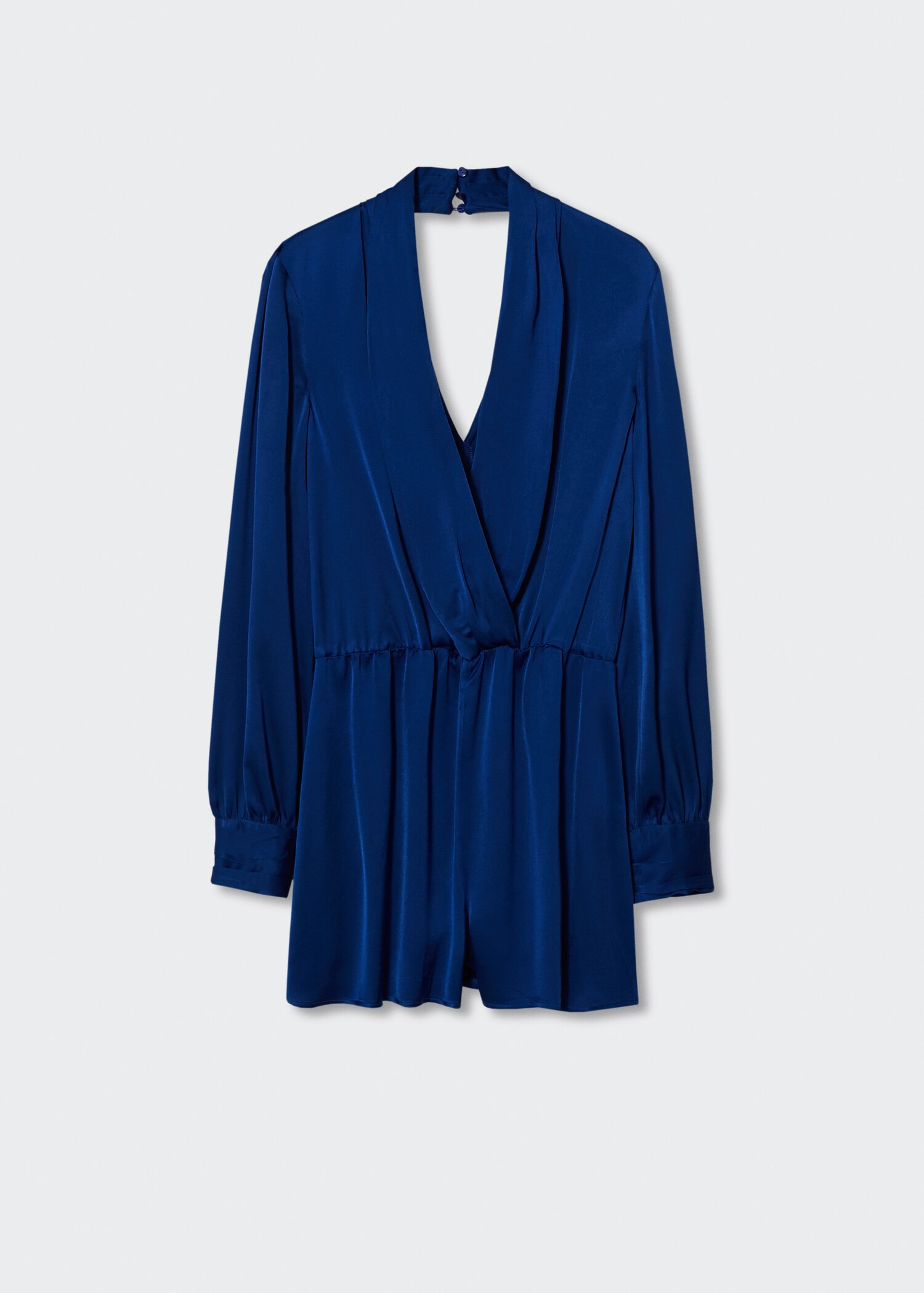 Wrap neckline satin jumpsuit - Article without model