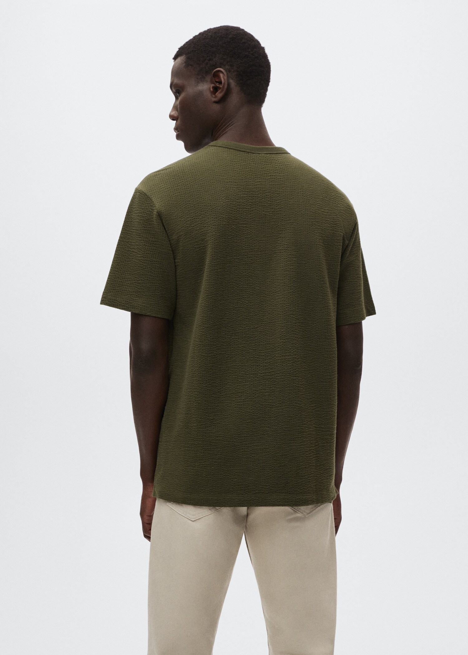 Camiseta seersucker cuello panadero - Reverso del artículo