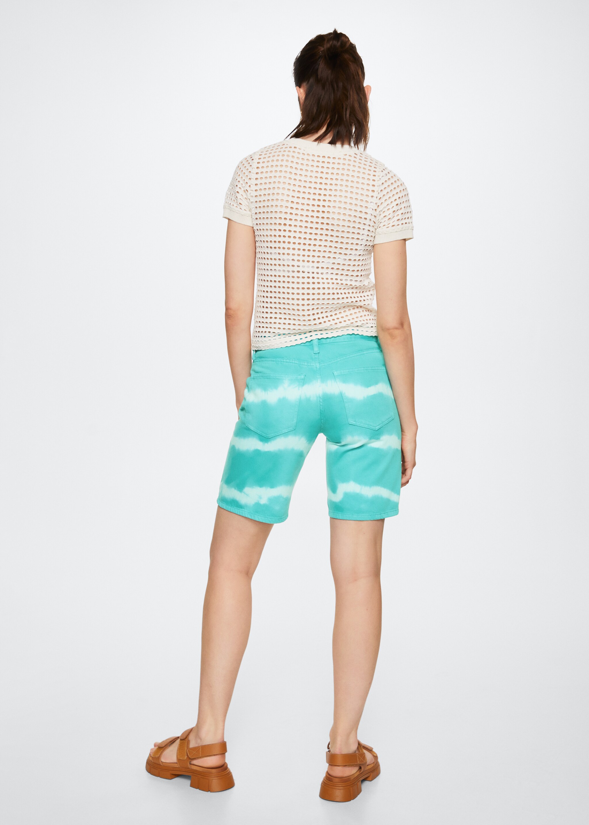 برمودا tie-dye - الجهة الخلفية للمنتج, تركواز. Ref: 37081284-00.