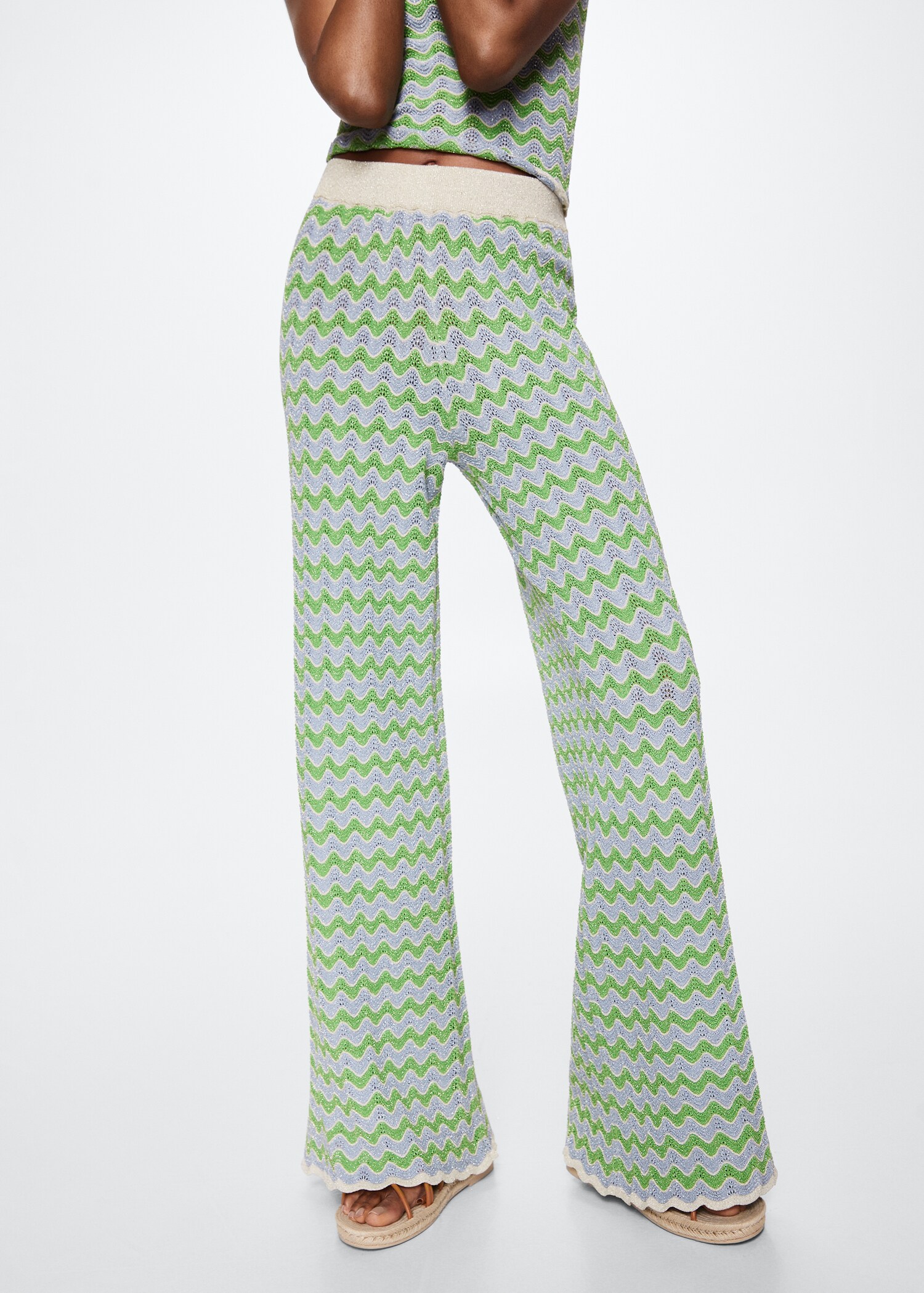 Gebreide flared broek - Middenvlak