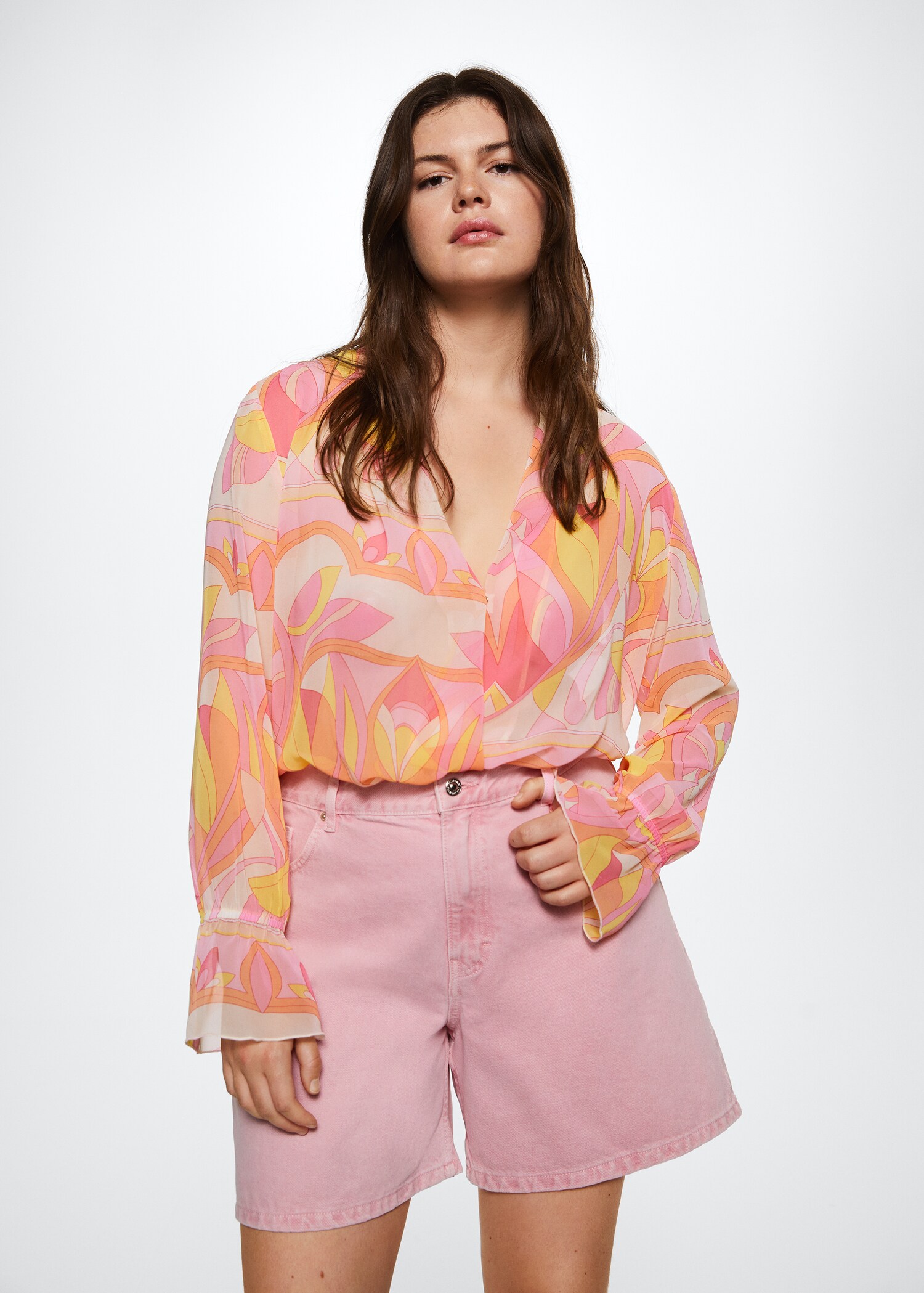 Soepelvallende blouse met print - Detail van het artikel 4