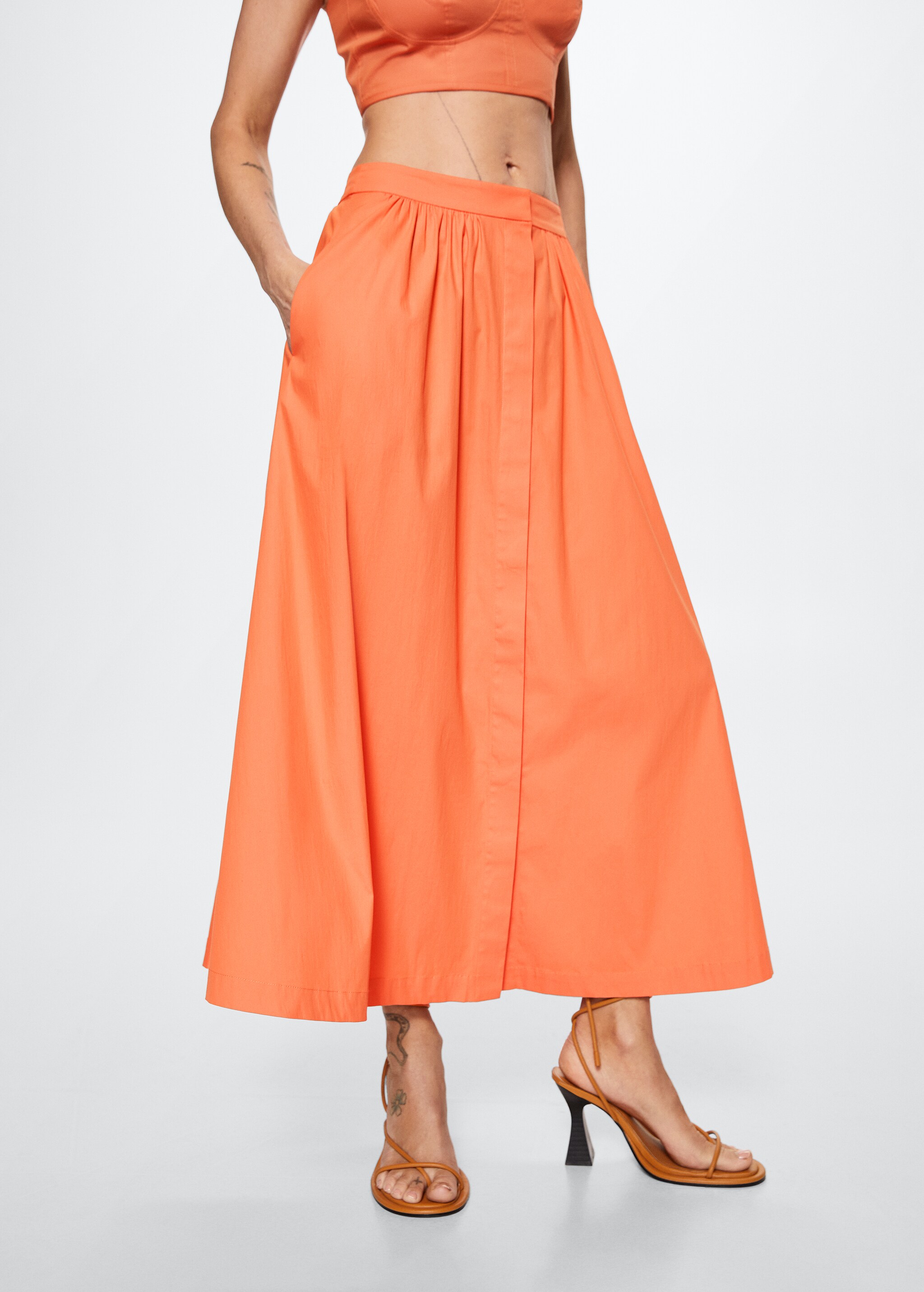 Cotton flared skirt - Medium plane