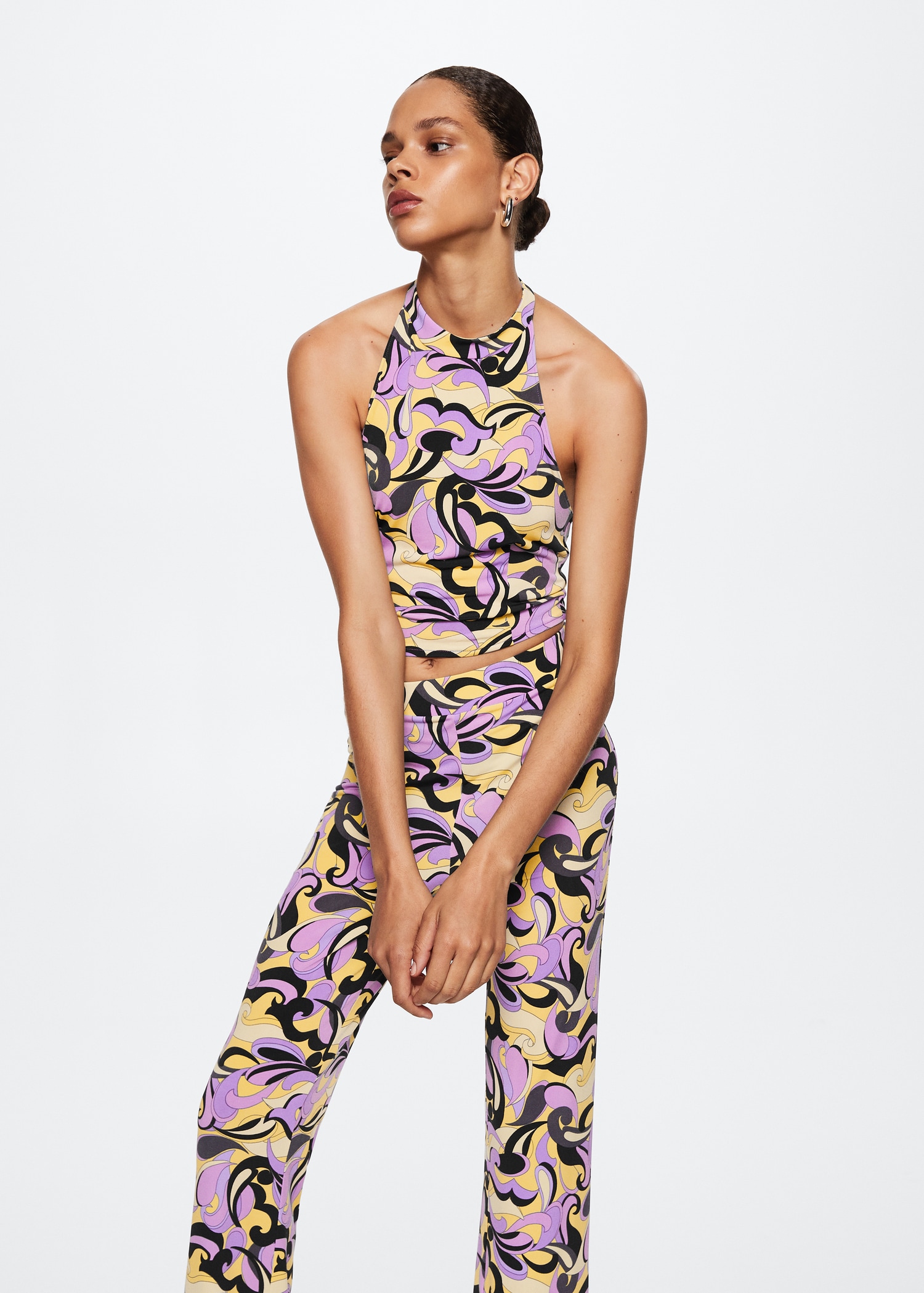 Printed crop top - Medium plane